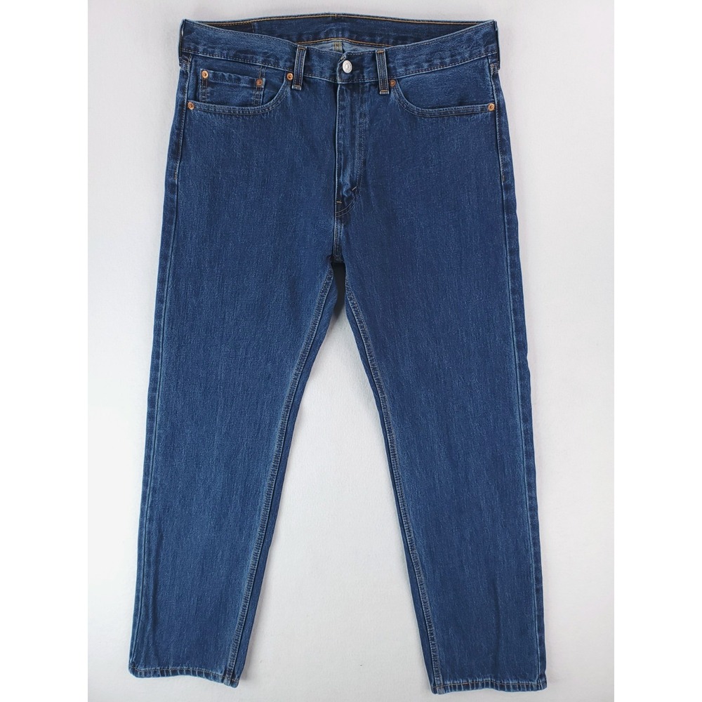 Levis 505 Jeans Mens 36x32 Blue‎ Regular Straight Heavy Classic Denim Pants
